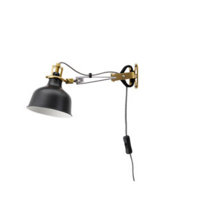Wandlamp zwart goud L34xB14xH12
