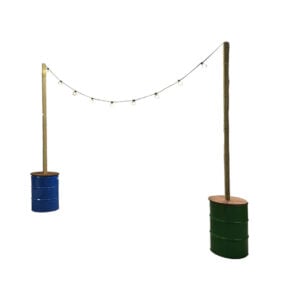 Industrial oil barrel (various colors) with string light H350