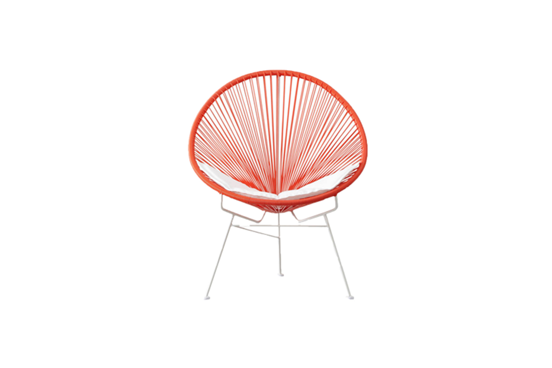 Acapulco draadstoel rood oranje met witte poot L81xB74xH89
