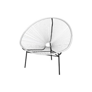 Acapulco draadstoel wit met zwarte poot L82xB70xH74