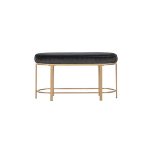 Cosmo Velvet hocker zwart goud onderstel L90xB39xH40
