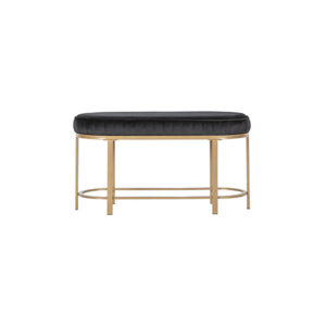 Cosmo Velvet hocker zwart goud onderstel L90xB39xH40