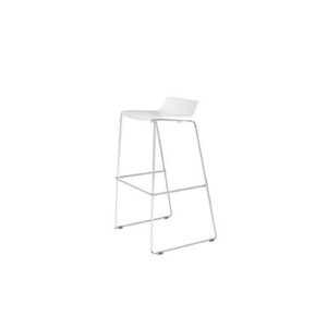 X | Bar stool high gloss white with low back H81