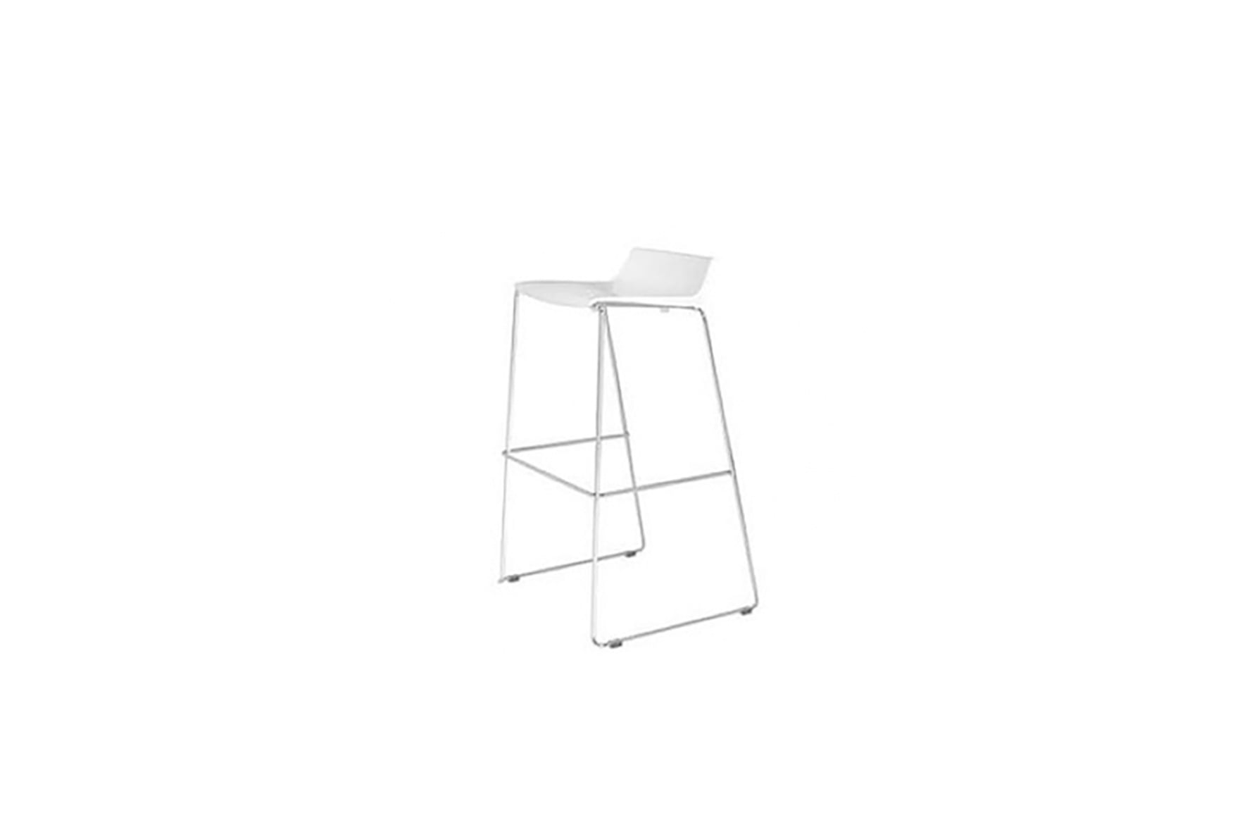 X | Bar stool high gloss white with low back H81