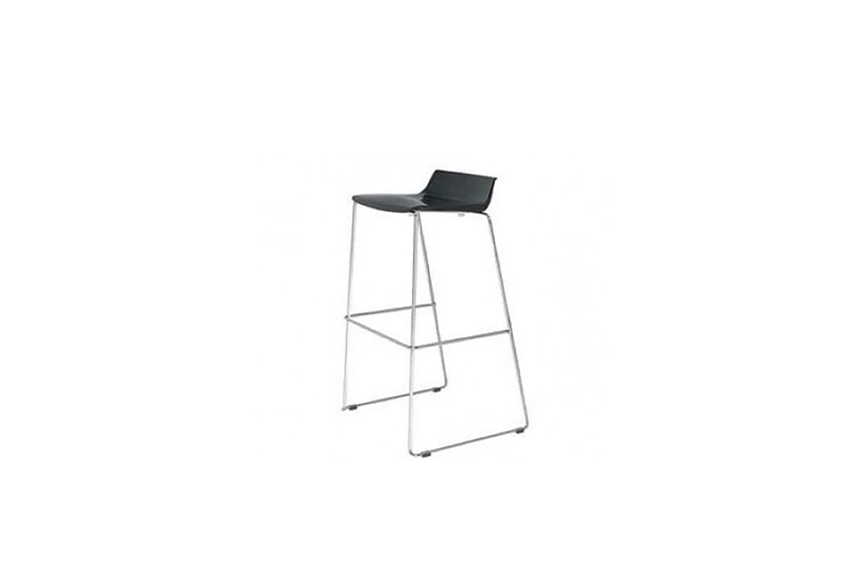 X | Bar stool high gloss black with low back H81