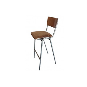 X | Barkruk vintage leren zitting H84