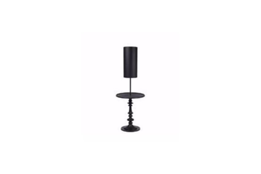 Berlin side table with lamp black Ø46xH170