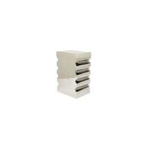 Bijzettafel kruk Curves zilver L30xB21xH45