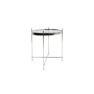 Side table metal silver Ø42xH45