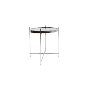 Bijzettafel metaal zilver Ø43xH45