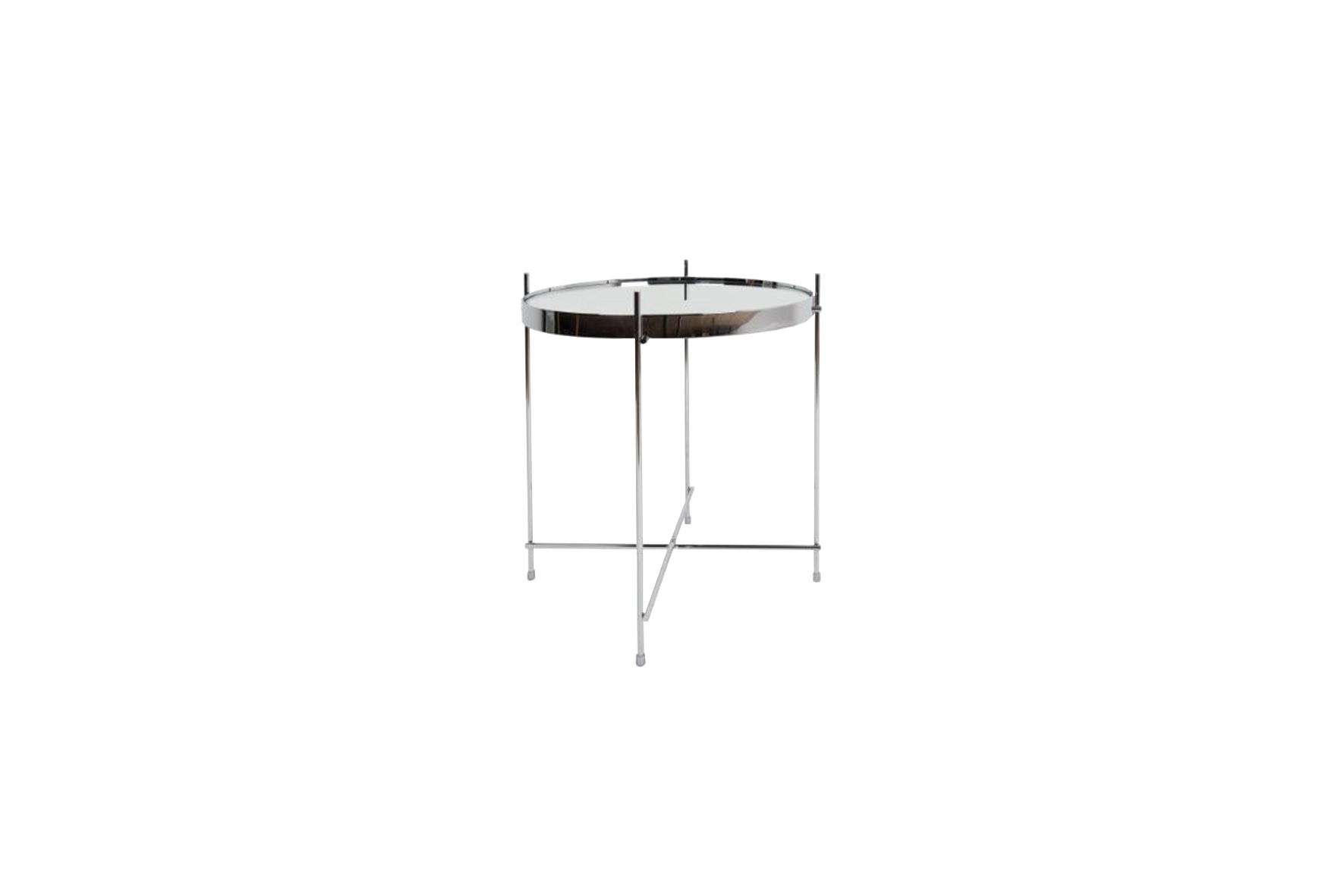 Bijzettafel metaal zilver Ø43xH45