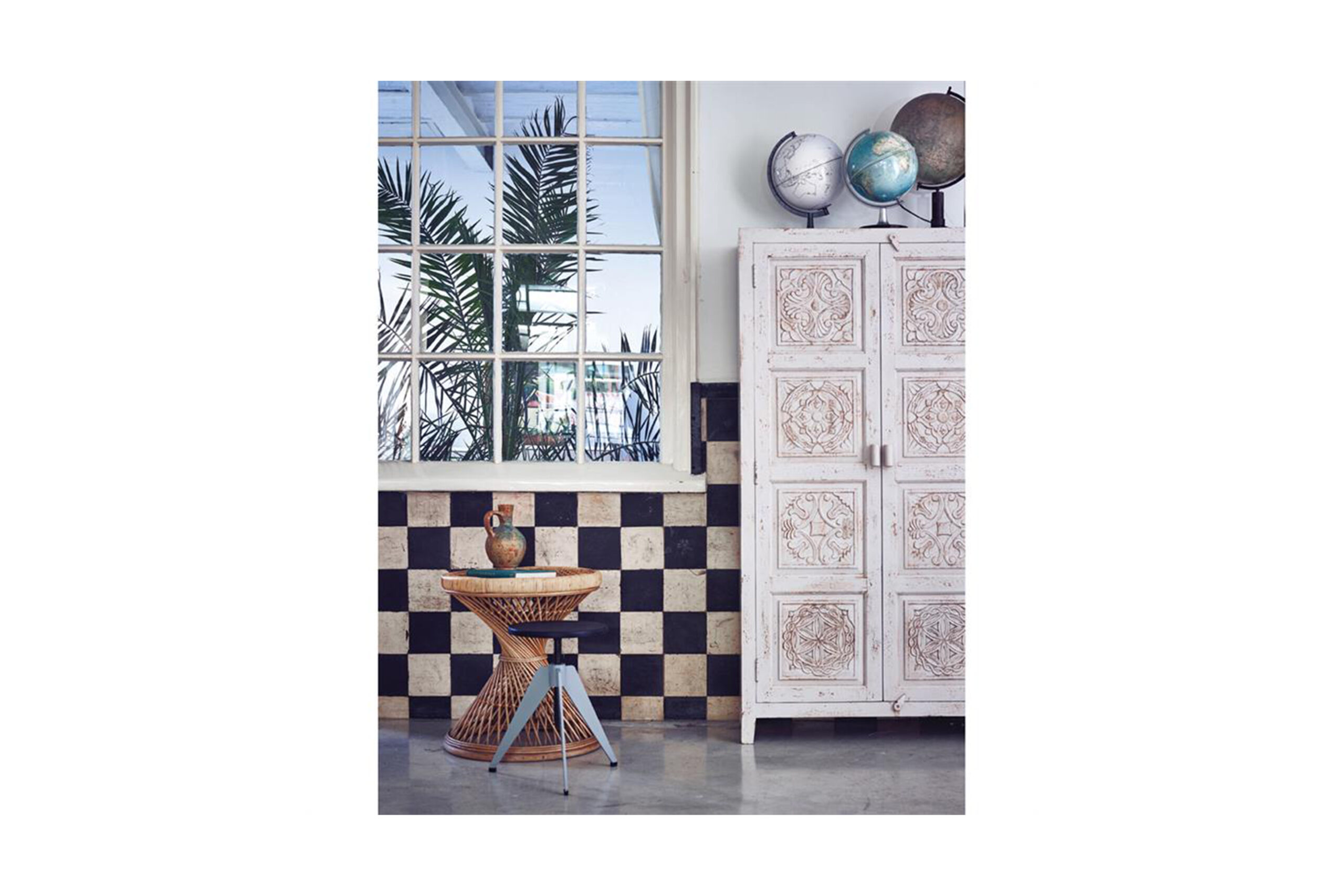 Tiki side table rotan Diabolo Ø55xH61