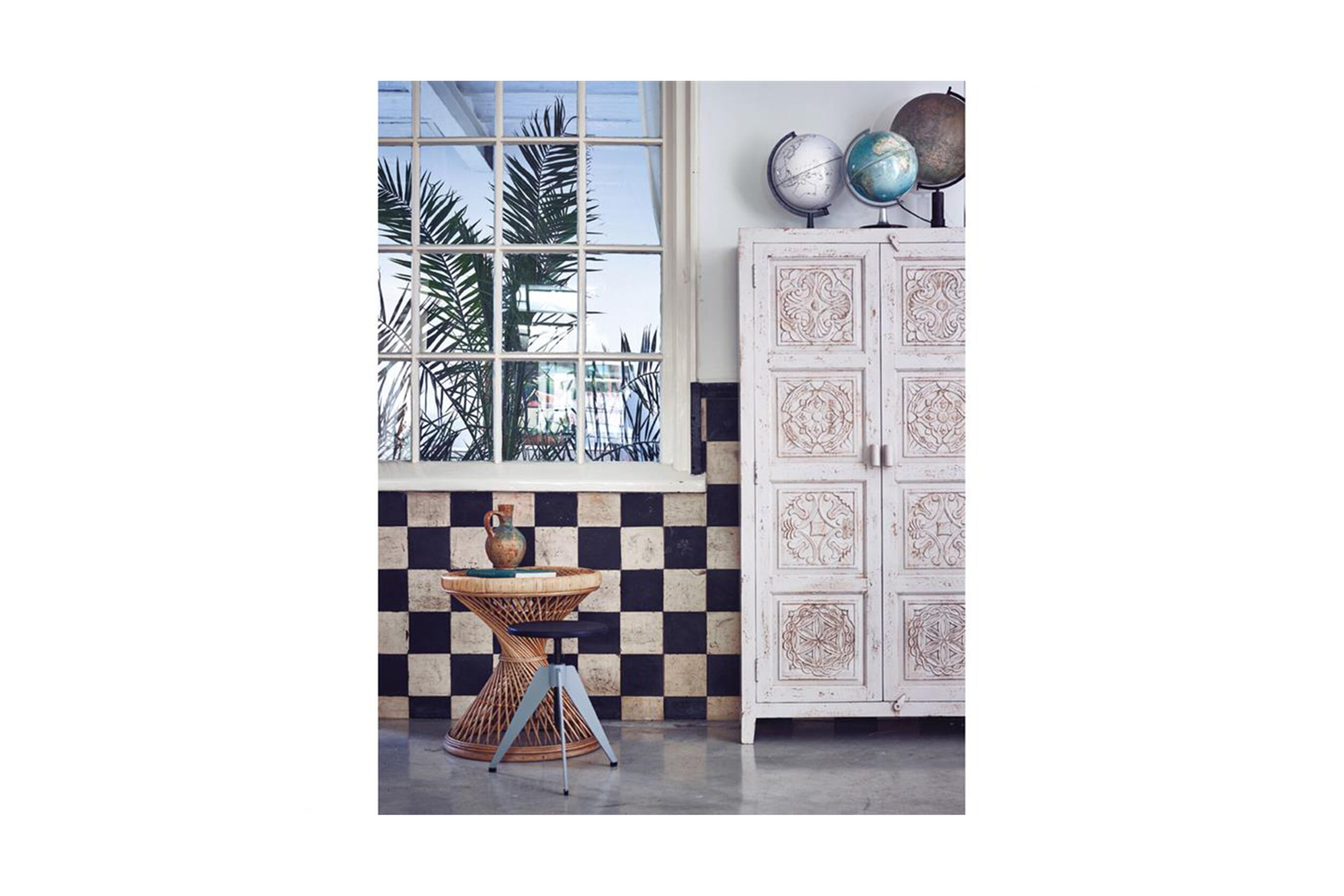 Tiki side table rotan Diabolo Ø55xH61