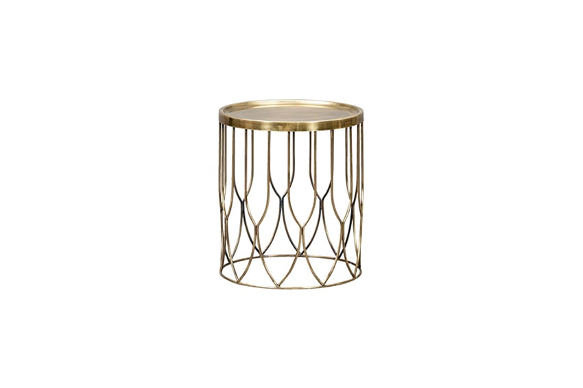 Cosmo Velvet bijzettafel art deco messing Ø35xH40