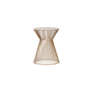 Cosmo Velvet bijzettafel trapezium wire goud Ø35xH46