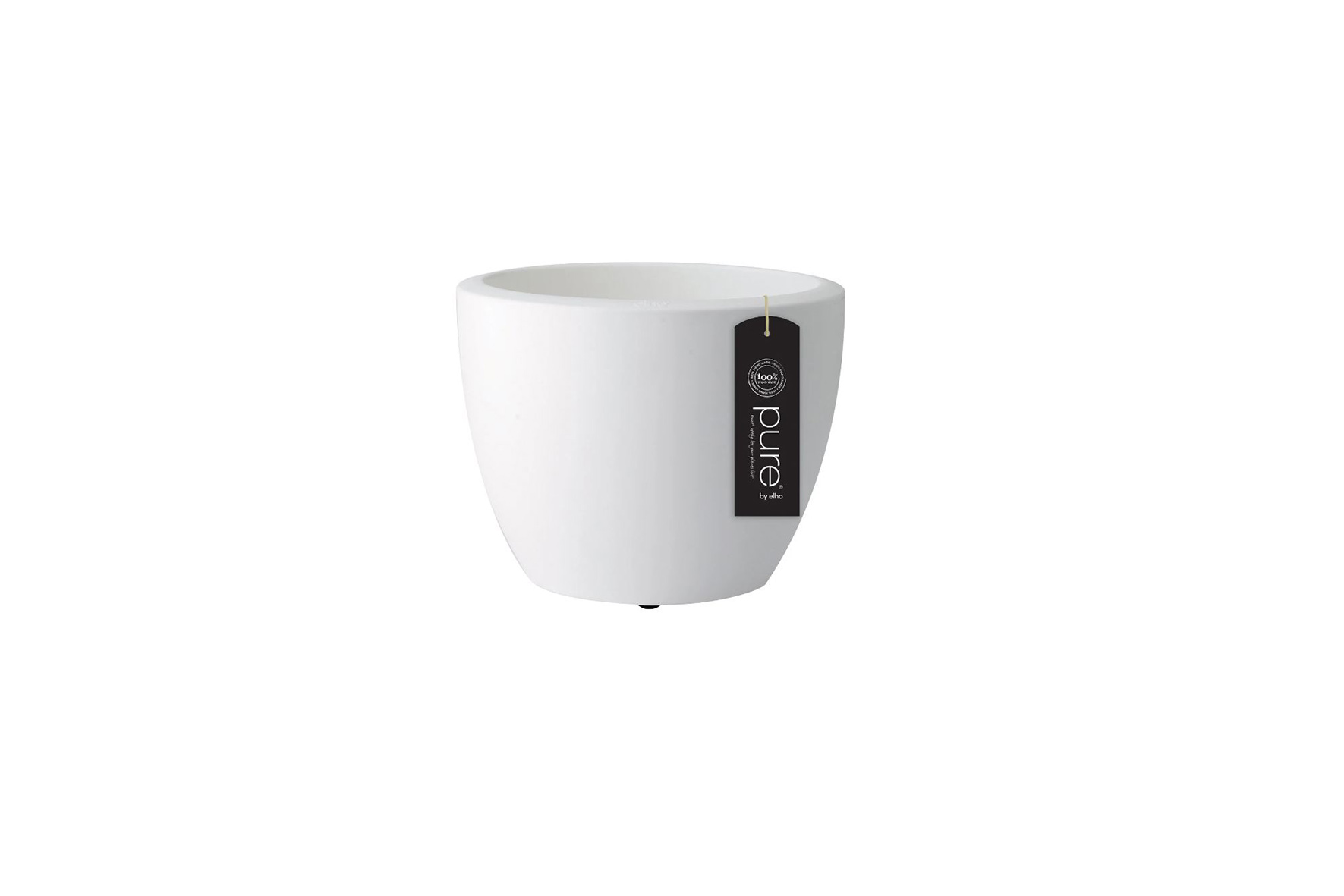 Bloempot M | Wit met wielen Ø40xH30
