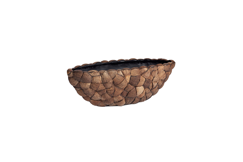 Flowerpot coconut oval bowl  L100xW35xH35