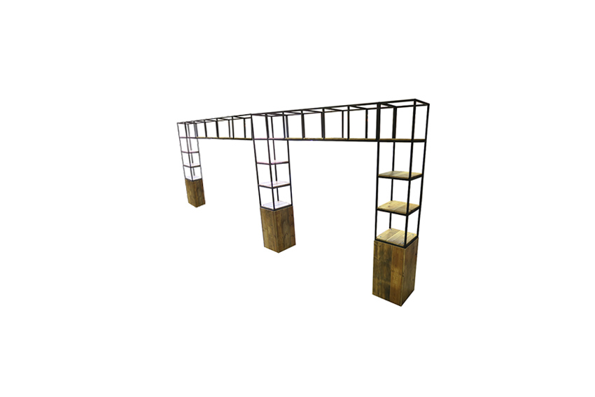Brooklyn backbar steel double high wood L656xW52xH304