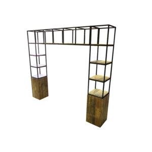 Brooklyn backbar staal hoog hout L354xB52xH304