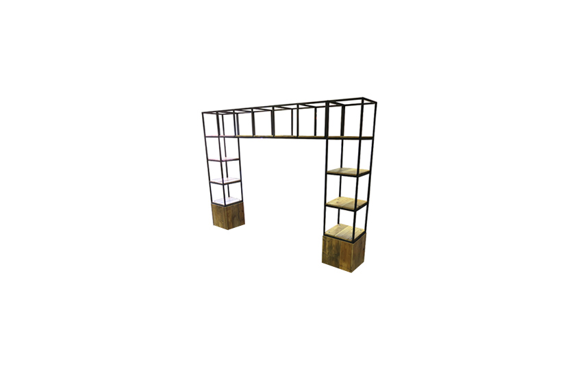 Brooklyn backbar steel low wood L354xW52xH267,5