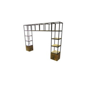 Brooklyn backbar staal laag hout L354xB52xH267,5