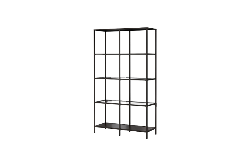 Brooklyn displaykast staal met glasplaten L100xB36xH175