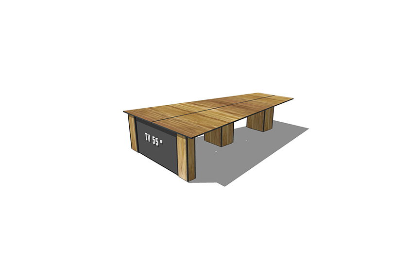 Brooklyn TV table large L350xW202xH75