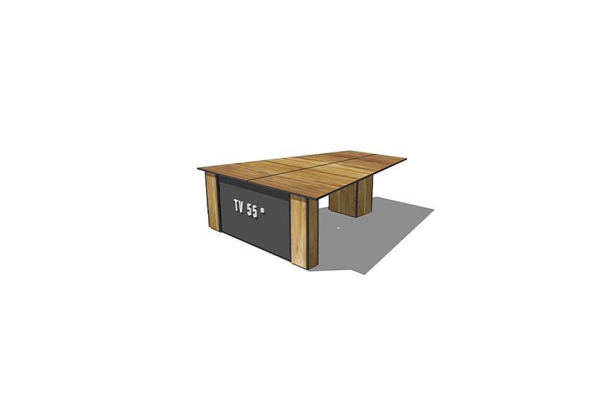 Brooklyn TV table small L240xW202xH75