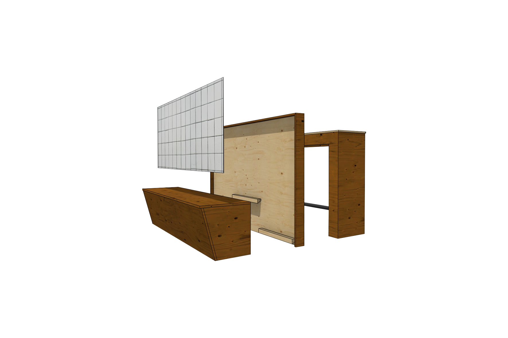 Brooklyn bank-bartafel combinatie L195xB87xH124 (set)