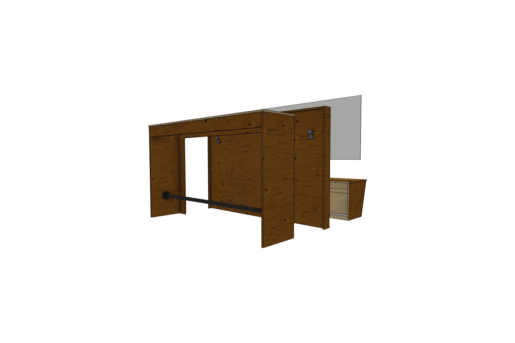 Brooklyn bank-bartafel combinatie L195xB87xH124 (set)