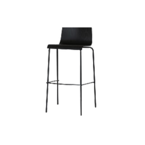 X | Barkruk zwart met rugleuning H79