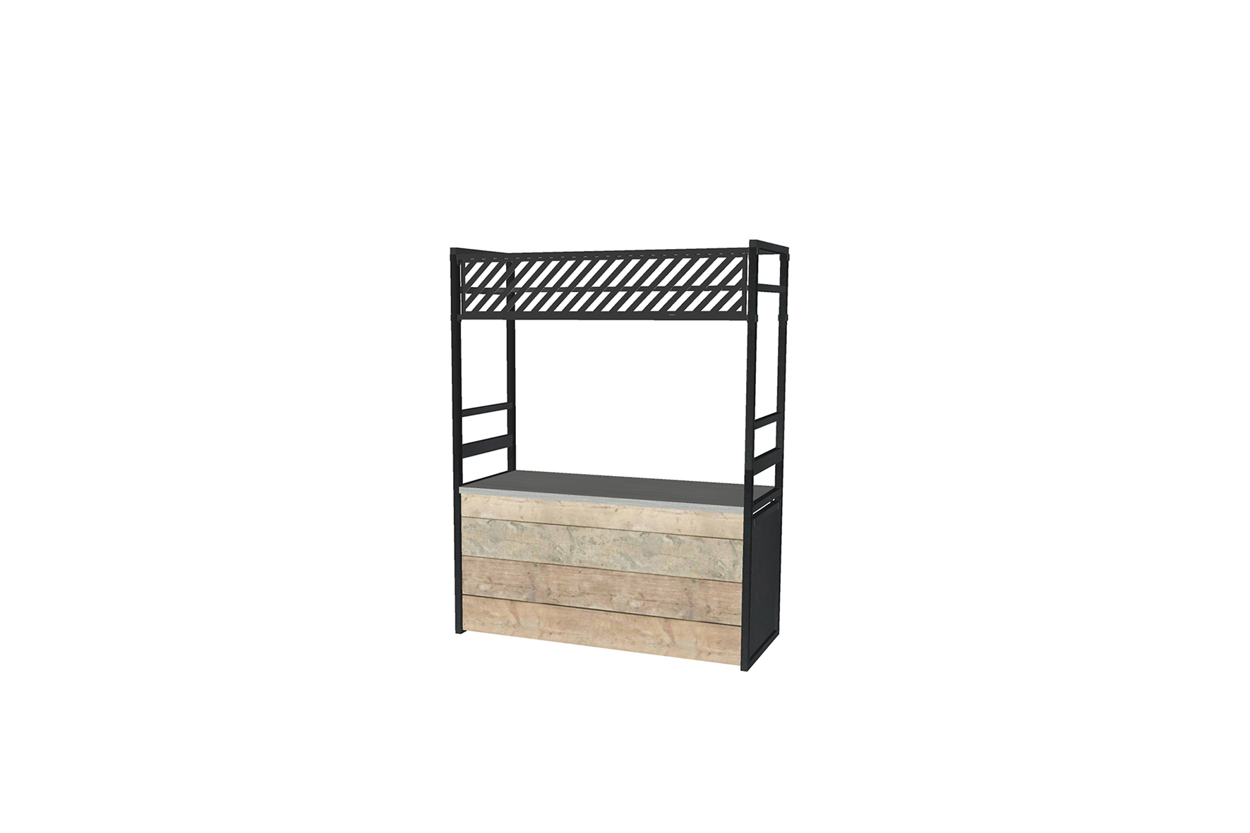 Brooklyn buffet hoog met diagonale lijnen L188xB80xH240 (set)