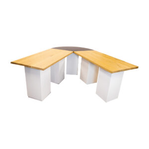 Brooklyn conferentie V-tafel hoog met witte zuilen - groot L325xB370xH112