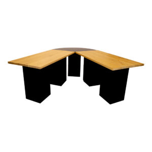 Brooklyn conferentie V-tafel hoog met zwarte zuilen - groot L325xB370xH112
