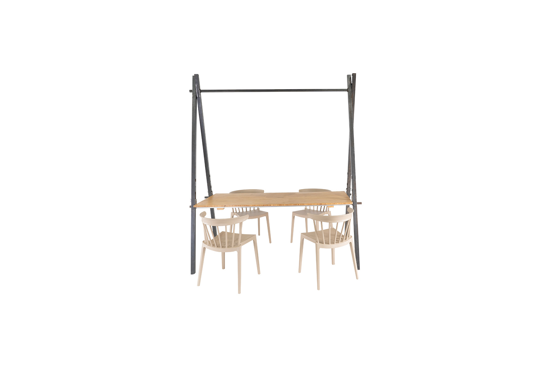 Brooklyn dinertafel A-frame bamboe L180xB80xH78 (set)