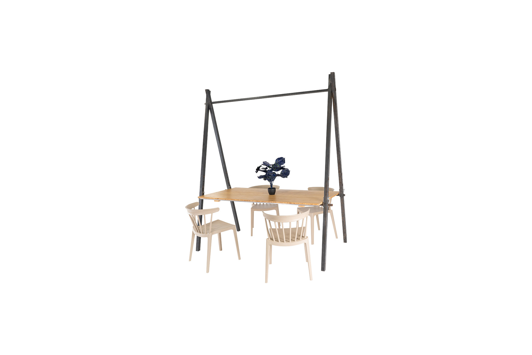 Brooklyn dinertafel A-frame bamboe L180xB80xH78 (set)