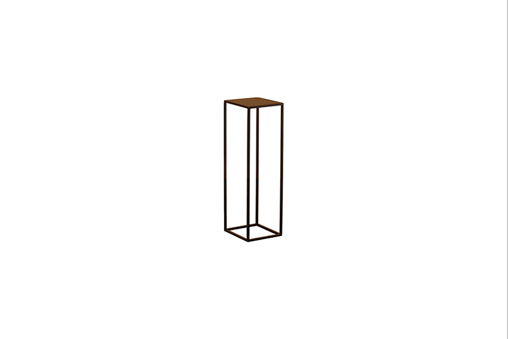 Brooklyn pedestal brown steel L30xW30xH90