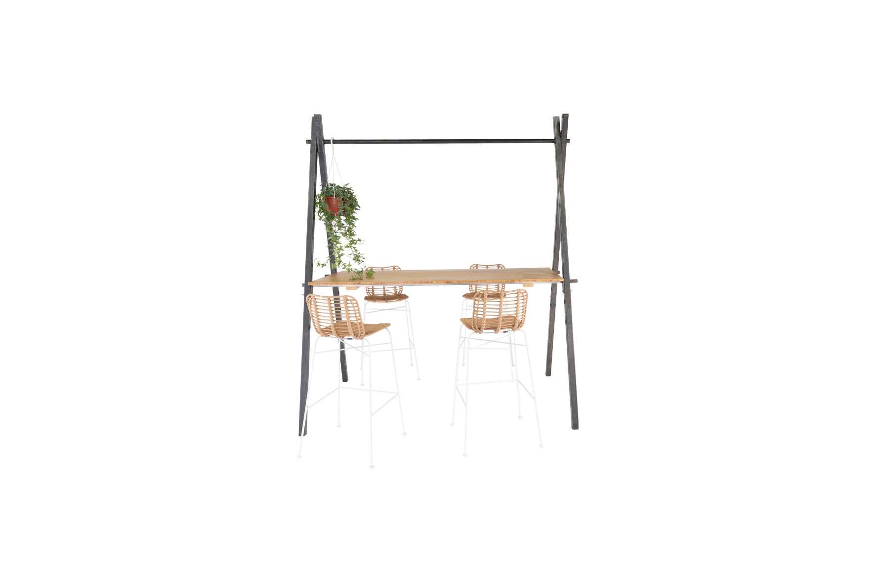 Brooklyn statafel A-frame bamboe L180xB80xH230 (set)