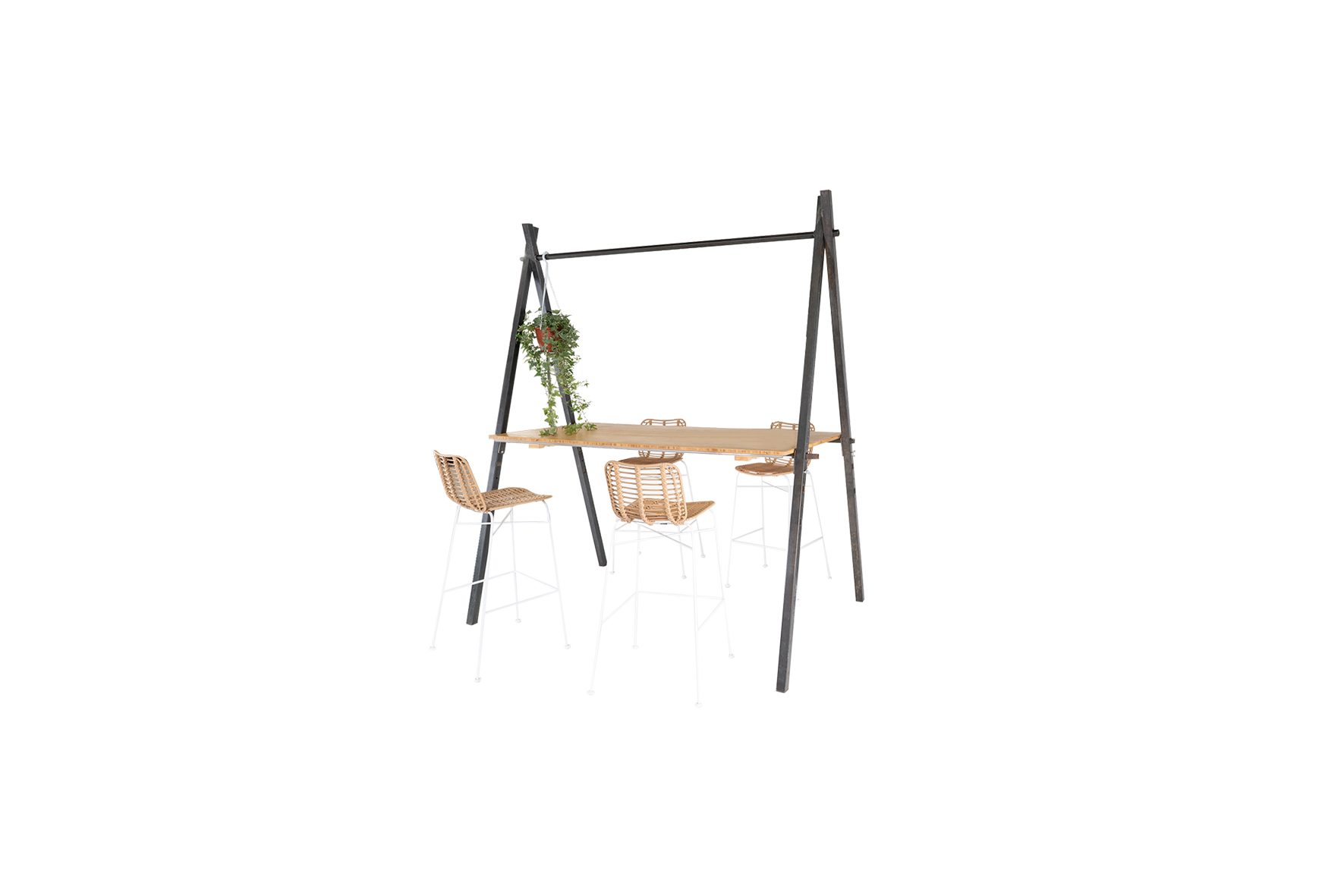 Brooklyn statafel A-frame bamboe L180xB80xH230 (set)