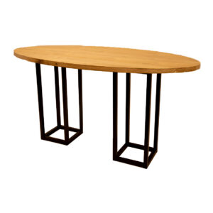 Brooklyn statafel naturel ovaal zwart frame L220xB110xH110