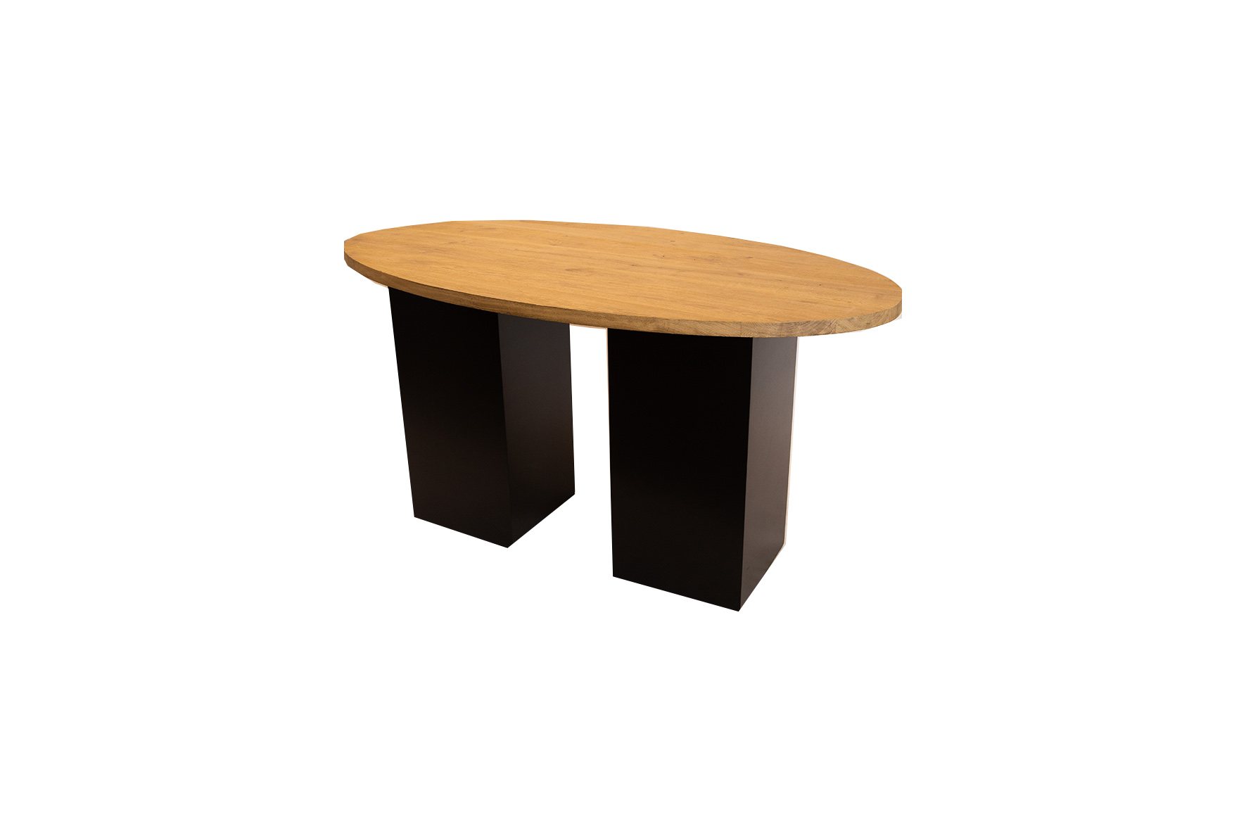 Brooklyn high table oval black columns L220xW110xH110