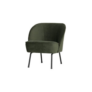 Cosmo Velvet fauteuil warm groen stalen poot L69xB57xH70