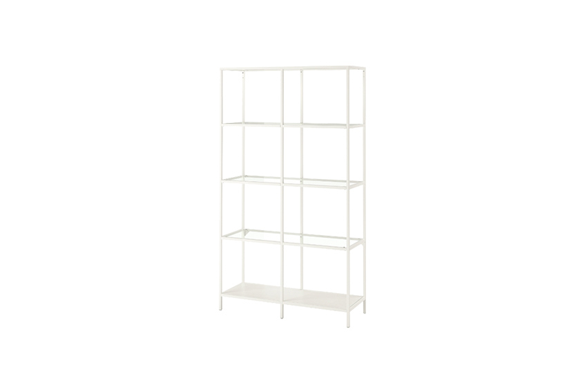 Brooklyn displaykast staal wit  met glasplaten L100xB36xH175