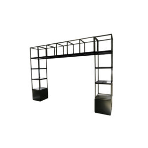 Brooklyn backbar staal enkel zwart L354xB52xH249