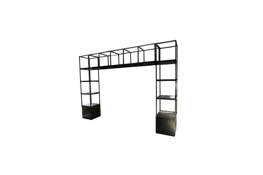 Brooklyn backbar staal enkel zwart L354xB52xH249