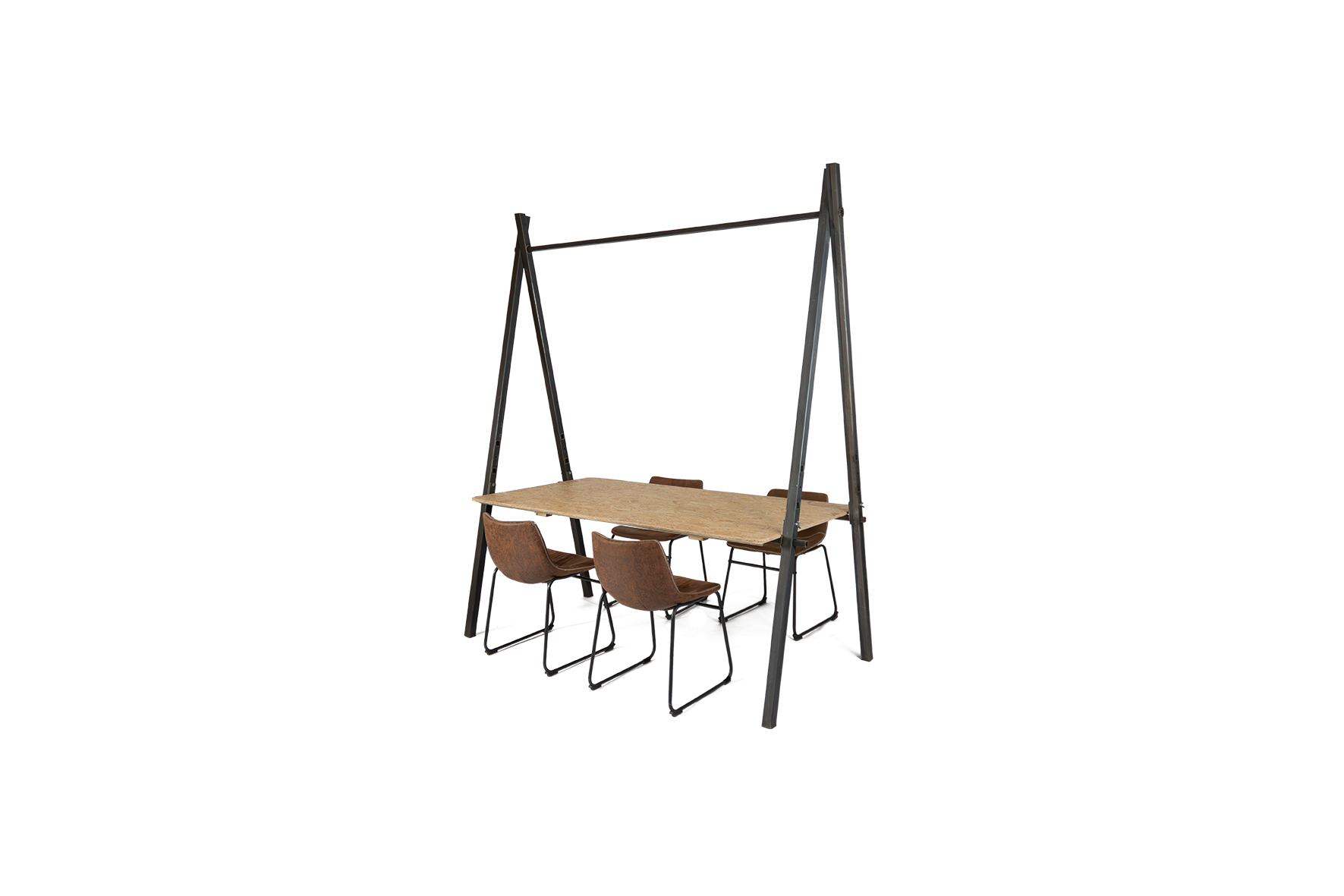 Brooklyn dinertafel A-frame OSB L180xB80xH78 (set)