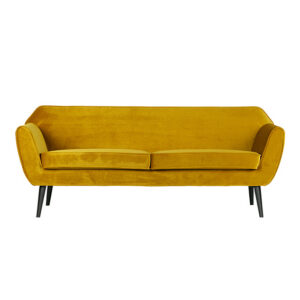 Cosmo Velvet 2-zits bank okergeel L187xB82xH75