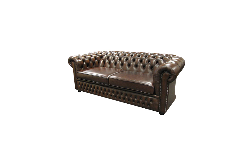 Chesterfield 3-seater sofa brown in good condition L195xW90xH80