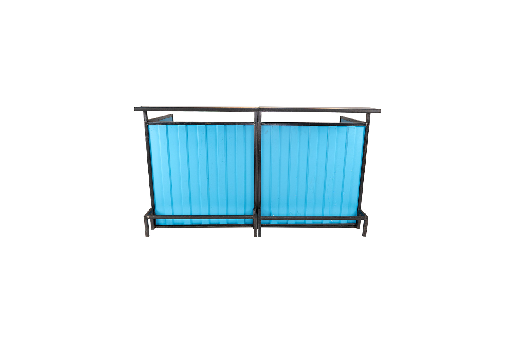 Container frontbar staal blauw L200xB118xH116 (set)