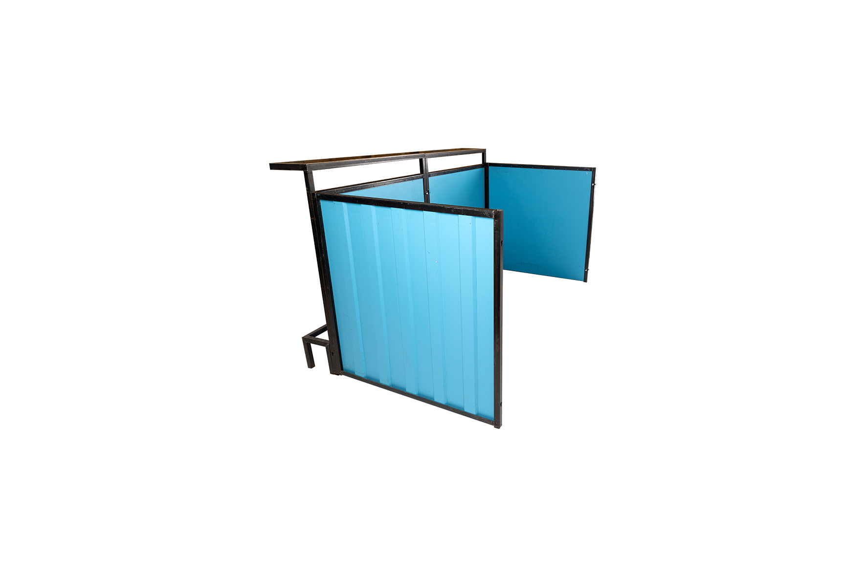 Container frontbar staal blauw L200xB118xH116 (set)